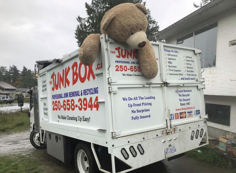 big teddy bear in truck