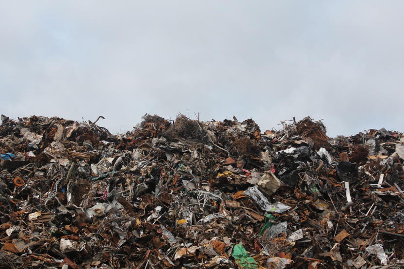 landfill piled high