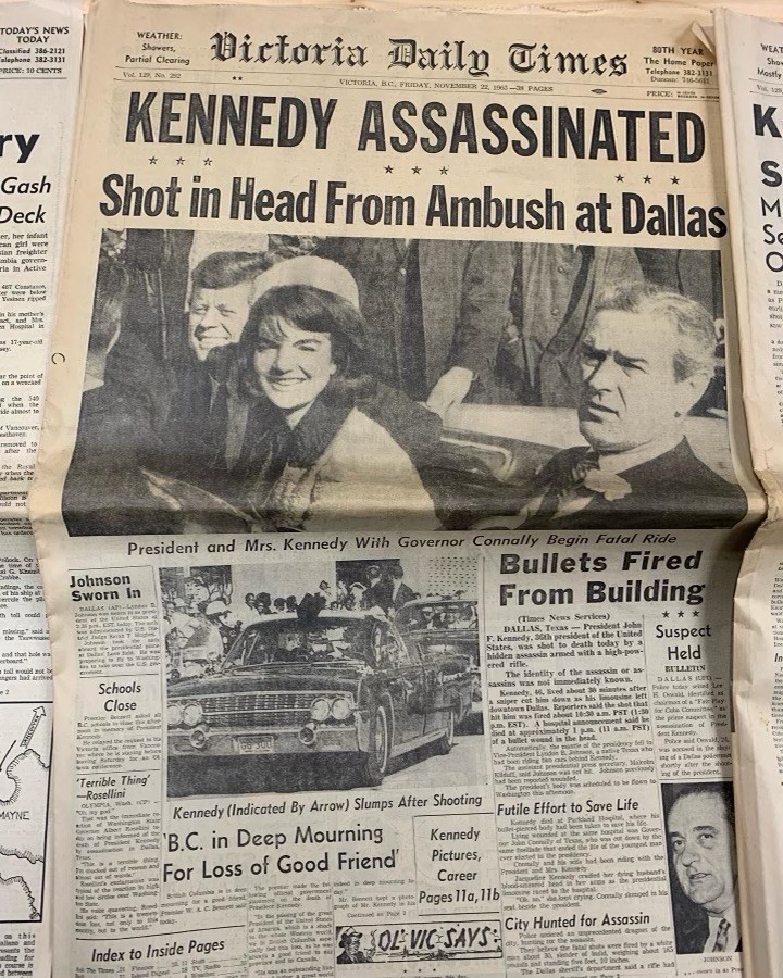 JFK assassination story in paper
