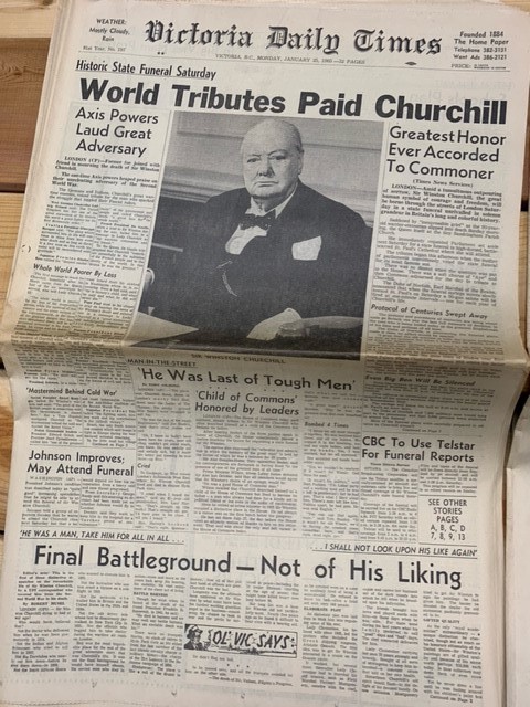 Churchill ceremony story in paper