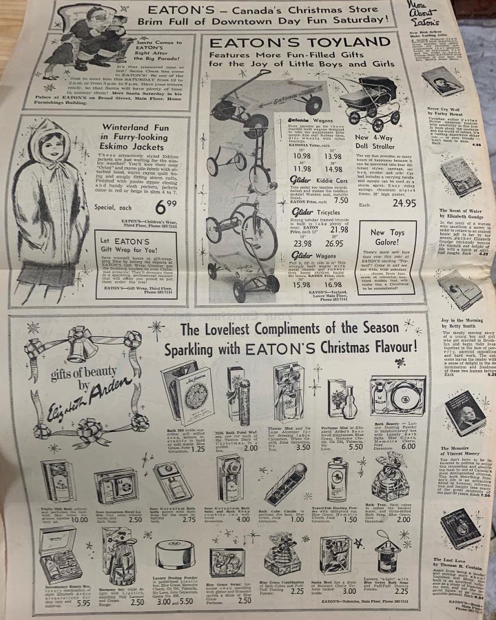 Eaton's sale ad in paper