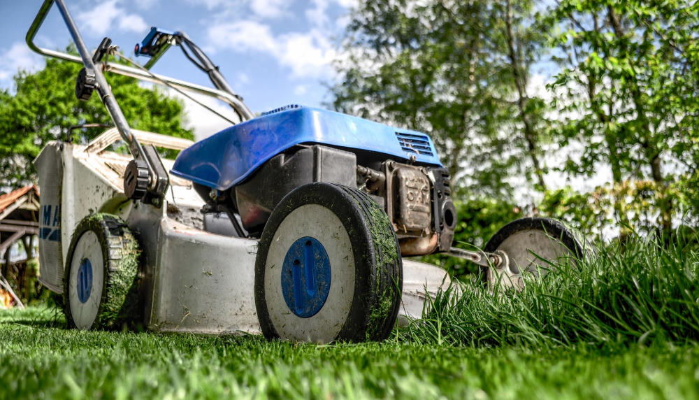 lawn mower at work