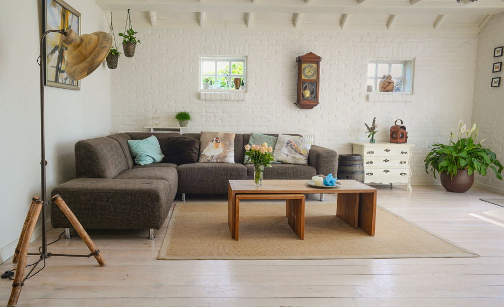 tidy living room with decoration