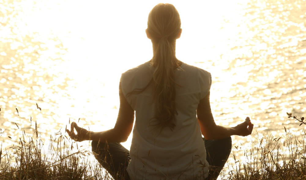 meditating by the water