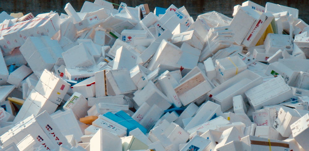 pile of old Styrofoam 