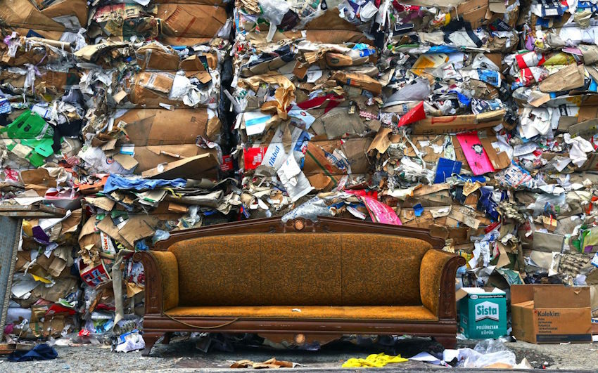 couch in the landfill